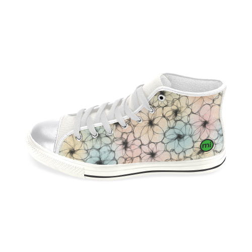 Pastel Flowers. Inspired by the Magic Island of Gotland. Women's Classic High Top Canvas Shoes (Model 017)
