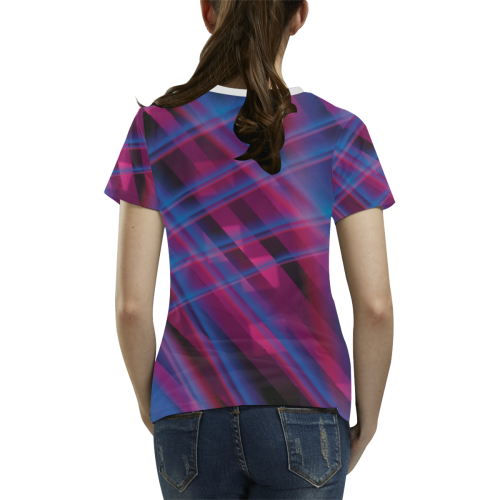 boldnbrightlines.all-over-print Ladies T-Shirt All Over Print T-shirt for Women/Large Size (USA Size) (Model T40)