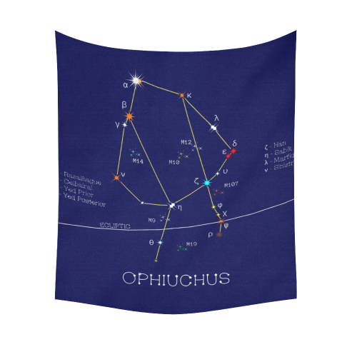 Star Ophiuchus Zodiac horoscope funny astrology Cotton Linen Wall Tapestry 51"x 60"