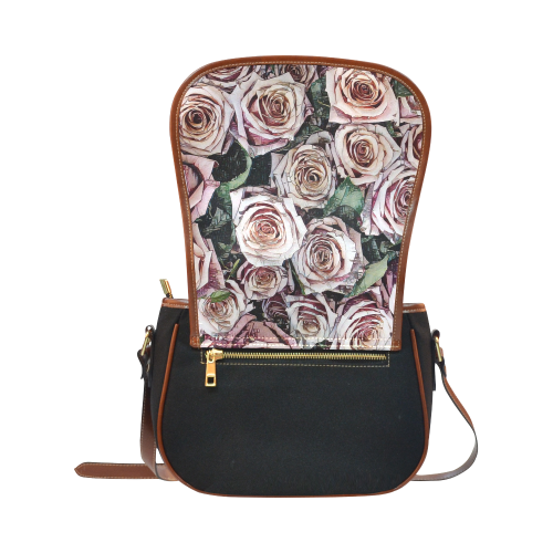 Impression Floral 9196 by JamColors Saddle Bag/Small (Model 1649)(Flap Customization)