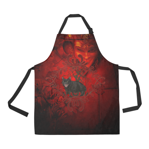 Funny angry cat All Over Print Apron