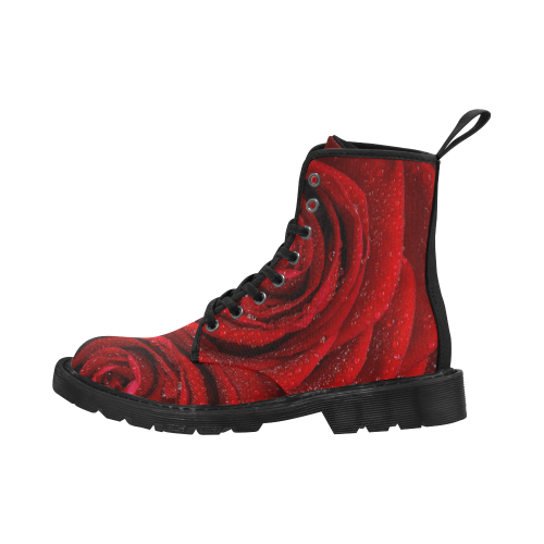 Red rosa Martin Boots for Women (Black) (Model 1203H)