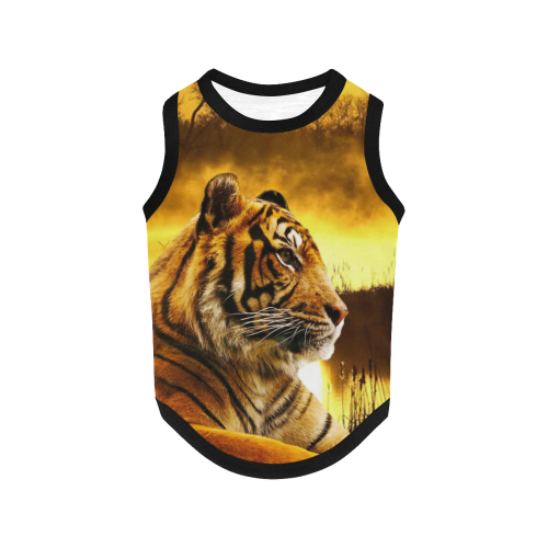 Tiger and Sunset All Over Print Pet Tank Top
