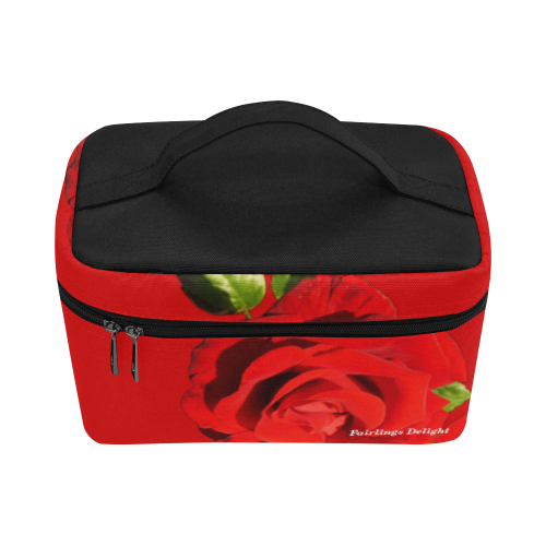 Fairlings Delight's Floral Luxury Collection- Red Rose Cosmetic Bag/Large 53086a2 Cosmetic Bag/Large (Model 1658)