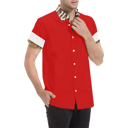 Streak Red Men's All Over Print Short Sleeve Shirt (Model T53)