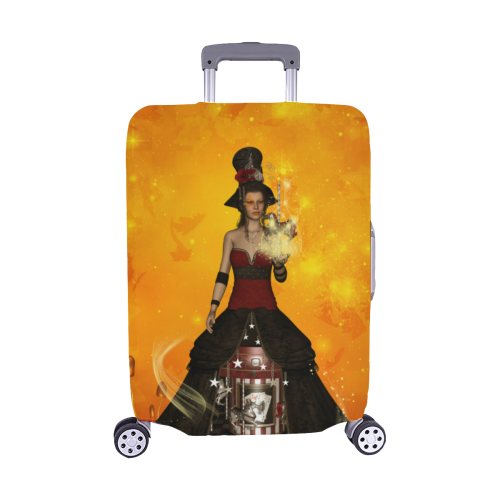 Fantasy women with carousel Luggage Cover/Medium 22"-25"
