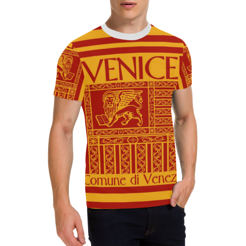 VENICE Men's All Over Print T-Shirt with Chest Pocket (Model T56)