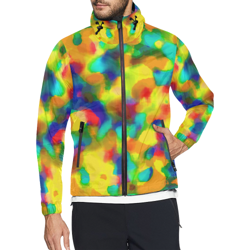 Colorful watercolors texture Unisex All Over Print Windbreaker (Model H23)