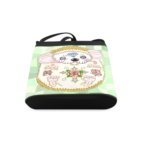 Sugar Skull Hedgehog Pastel Green Mosaic Crossbody Bags (Model 1613)
