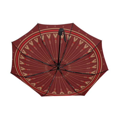 Night Arrows Maroon Anti-UV Auto-Foldable Umbrella (Underside Printing) (U06)