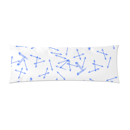 Arrows Every Direction Blue Custom Zippered Pillow Case 21"x60"(Two Sides)