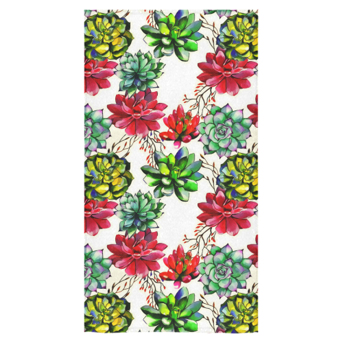 Vibrant Succulent Cactus Pattern Bath Towel 30"x56"