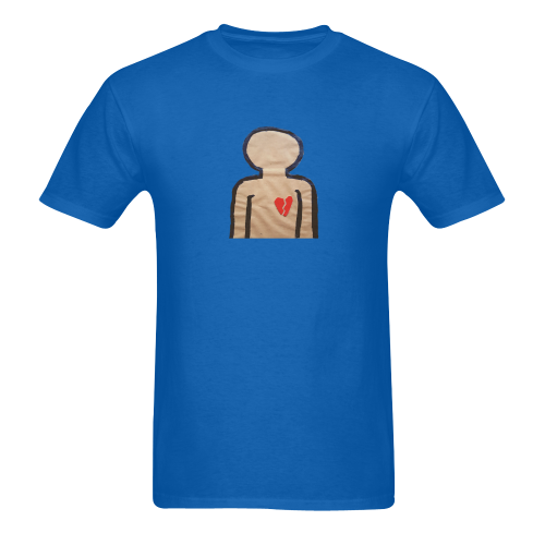 heart blue Men's T-Shirt in USA Size (Two Sides Printing)