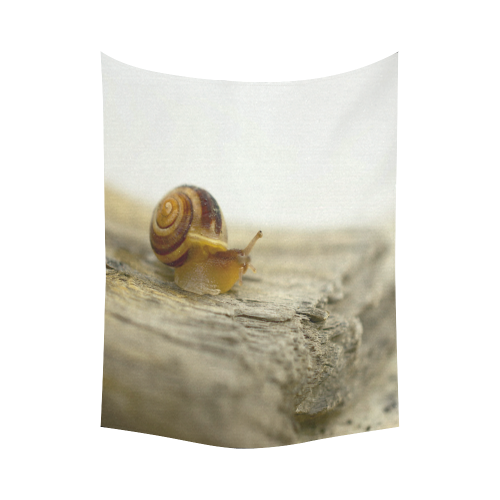 Solitary Snail Cotton Linen Wall Tapestry 60"x 80"