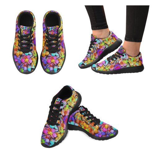 Candy Flower Drops by Nico Bielow Men's Running Shoes/Large Size (Model 020)