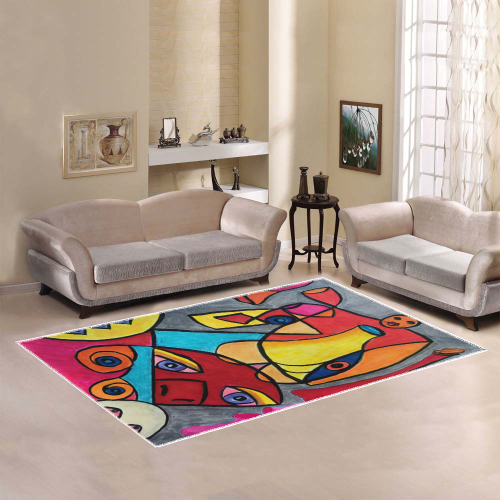 Abstract Streaming Consciousness Area Rug7'x5'