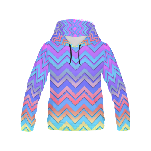 Chevron Love All Over Print Hoodie for Women (USA Size) (Model H13)