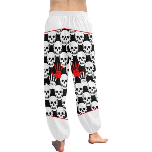 Skulls and Hands - black and white II Women's All Over Print Harem Pants (Model L18)