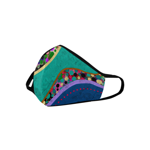 Abstract Pattern Mix - Dots And Colors 1 Mouth Mask