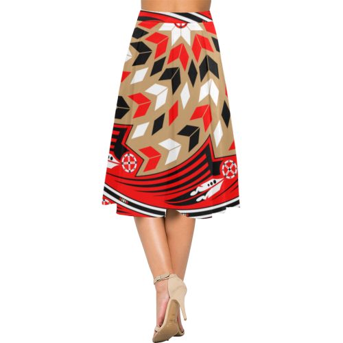 Wind Spirit Red/Black Aoede Crepe Skirt (Model D16)