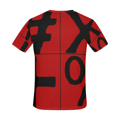 NUMBERS Collection Symbols Red/Black All Over Print T-Shirt for Men (USA Size) (Model T40)