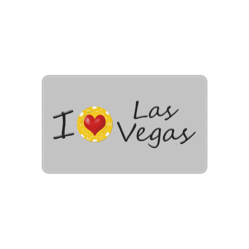 I Love Las Vegas on Silver Rectangle Wood Door Hanging Sign