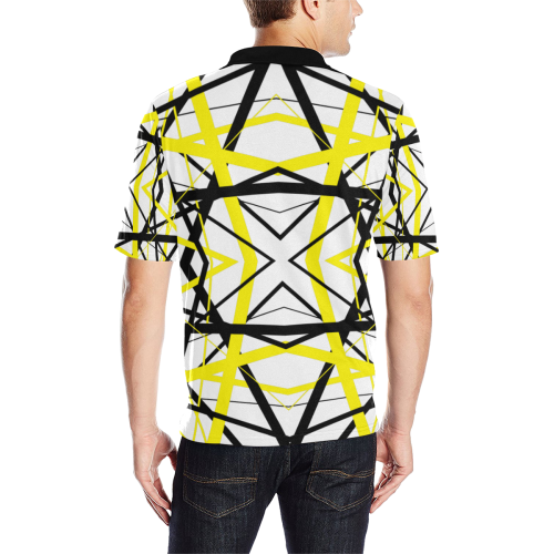 by crossing lines Men's All Over Print Polo Shirt (Model T55)