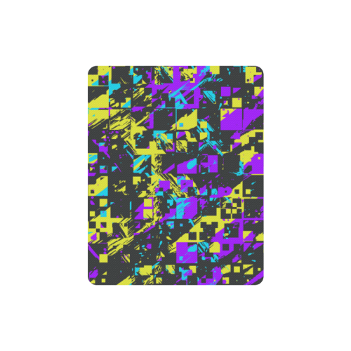 Purple yelllow squares Rectangle Mousepad