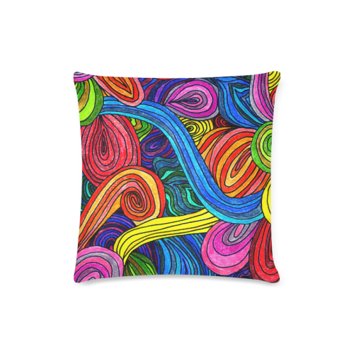 Psychedelic Lines Custom Zippered Pillow Case 16"x16"(Twin Sides)