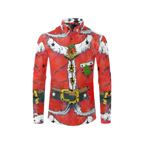 Santa Ho Ho Ho by Artdream Men's All Over Print Casual Dress Shirt (Model T61)