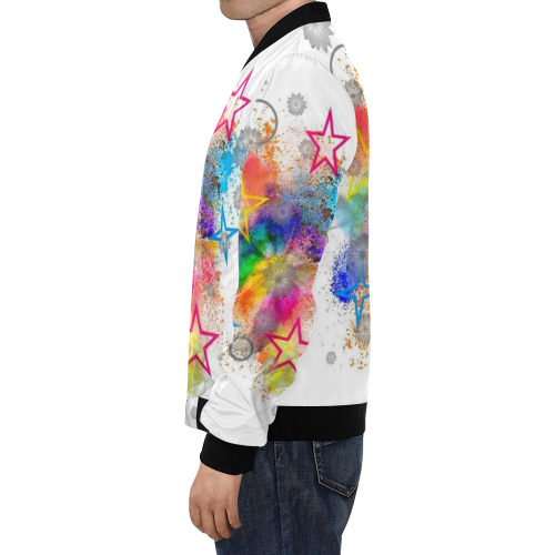 Stars Popart by Nico Bielow All Over Print Bomber Jacket for Men/Large Size (Model H19)
