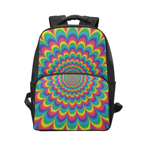 Crazy Psychedelic Flower Power Hippie Mandala Unisex Laptop Backpack (Model 1663)