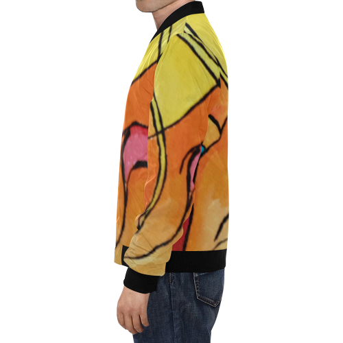 ABSTRACT All Over Print Bomber Jacket for Men (Model H19)
