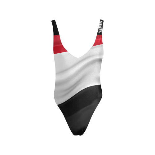 Yemen Flag Sexy Low Back One-Piece Swimsuit (Model S09)