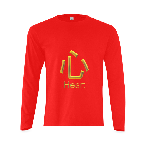 g-Golden Asian Symbol for Heart Sunny Men's T-shirt (long-sleeve) (Model T08)