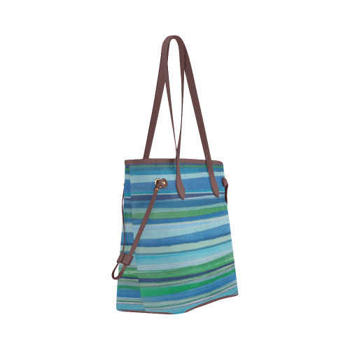 painted stripe 2 Clover Canvas Tote Bag (Model 1661)
