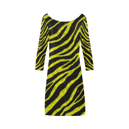 Ripped SpaceTime Stripes - Yellow Bateau A-Line Skirt (D21)