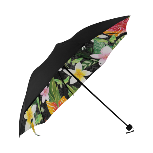 Tropical Flowers Butterflies III Anti-UV Foldable Umbrella (Underside Printing) (U07)