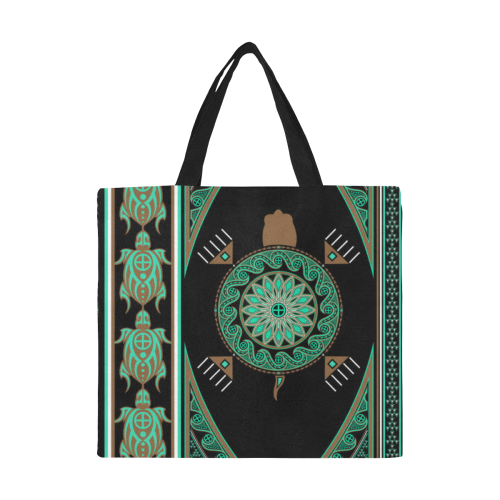 Turtle Green All Over Print Canvas Tote Bag/Large (Model 1699)