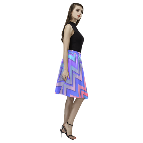 Chevron Love Melete Pleated Midi Skirt (Model D15)