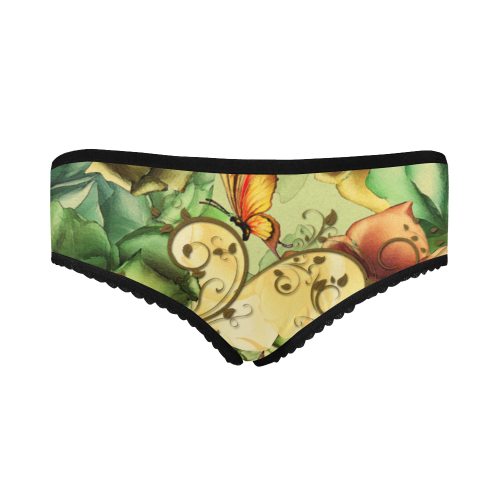 Colorful flowers with butterflies Women's All Over Print Classic Briefs (Model L13)