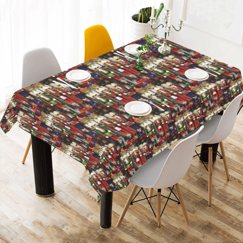 Christmas Nut Cracker Soldiers Pattern Cotton Linen Tablecloth 60"x 84"