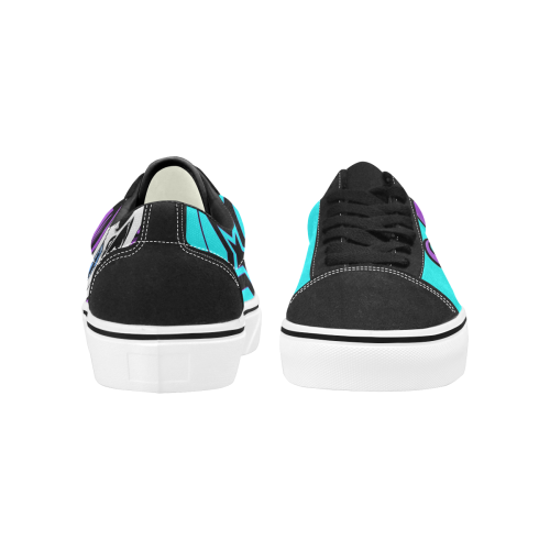 teal Women's Low Top Skateboarding Shoes (Model E001-2)