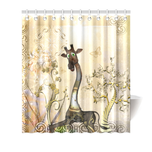 Funny steampunk giraffe Shower Curtain 66"x72"