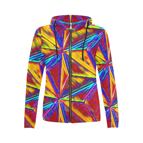 Vivid Life  by JamColors All Over Print Full Zip Hoodie for Women (Model H14)