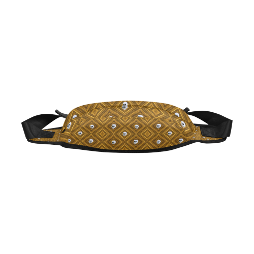 Funny little Skull pattern, golden by JamColors Fanny Pack/Large (Model 1676)