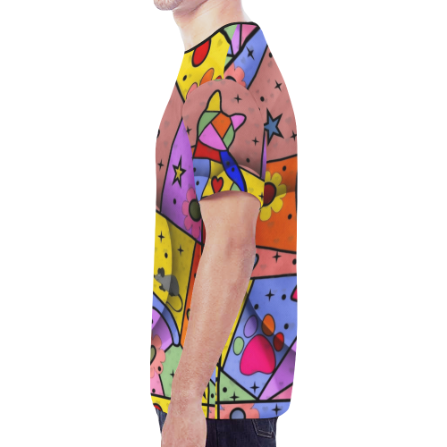 Popart Cat by Nico Bielow New All Over Print T-shirt for Men (Model T45)