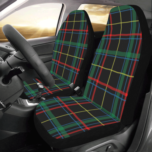 Black Red Green Plaid Car Seat Covers (Set of 2)