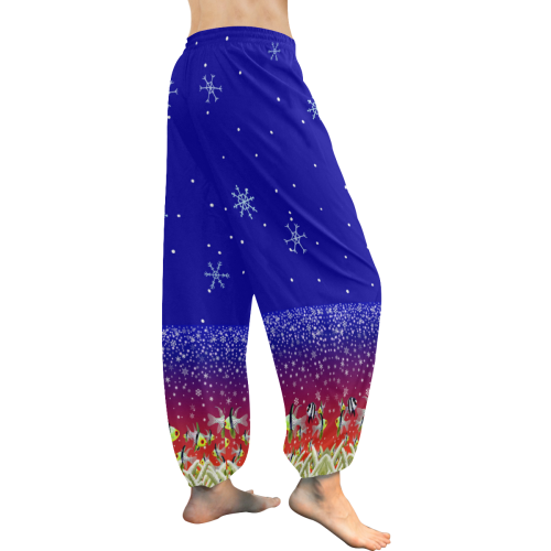 Ugly Christmas Holiday Fishes Women's All Over Print Harem Pants (Model L18)