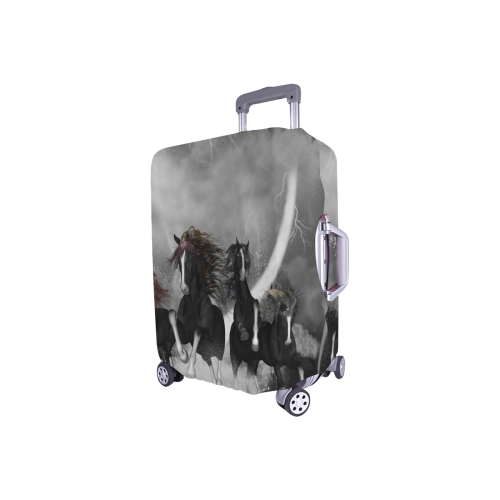 Awesome running black horses Luggage Cover/Small 18"-21"